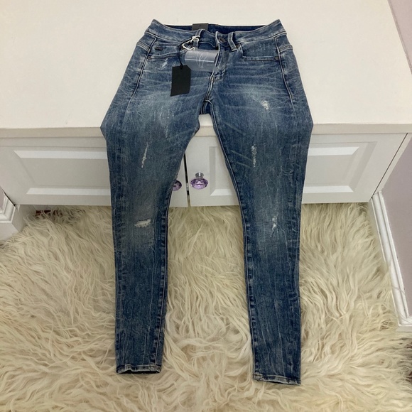 G-STAR RAW Midge Zip Mid Skinny Jeans In Lt Vintage Aged Destroy - Picture 6 of 10